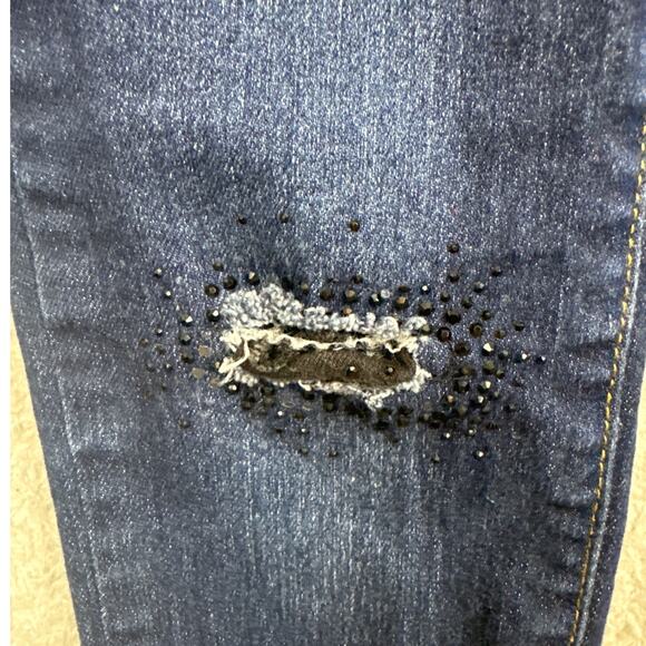 Joe's Jeans Little Girls Raw Hem Rhinestone Jeans Size 12 NWOT Designer Kids - Picture 3 of 11